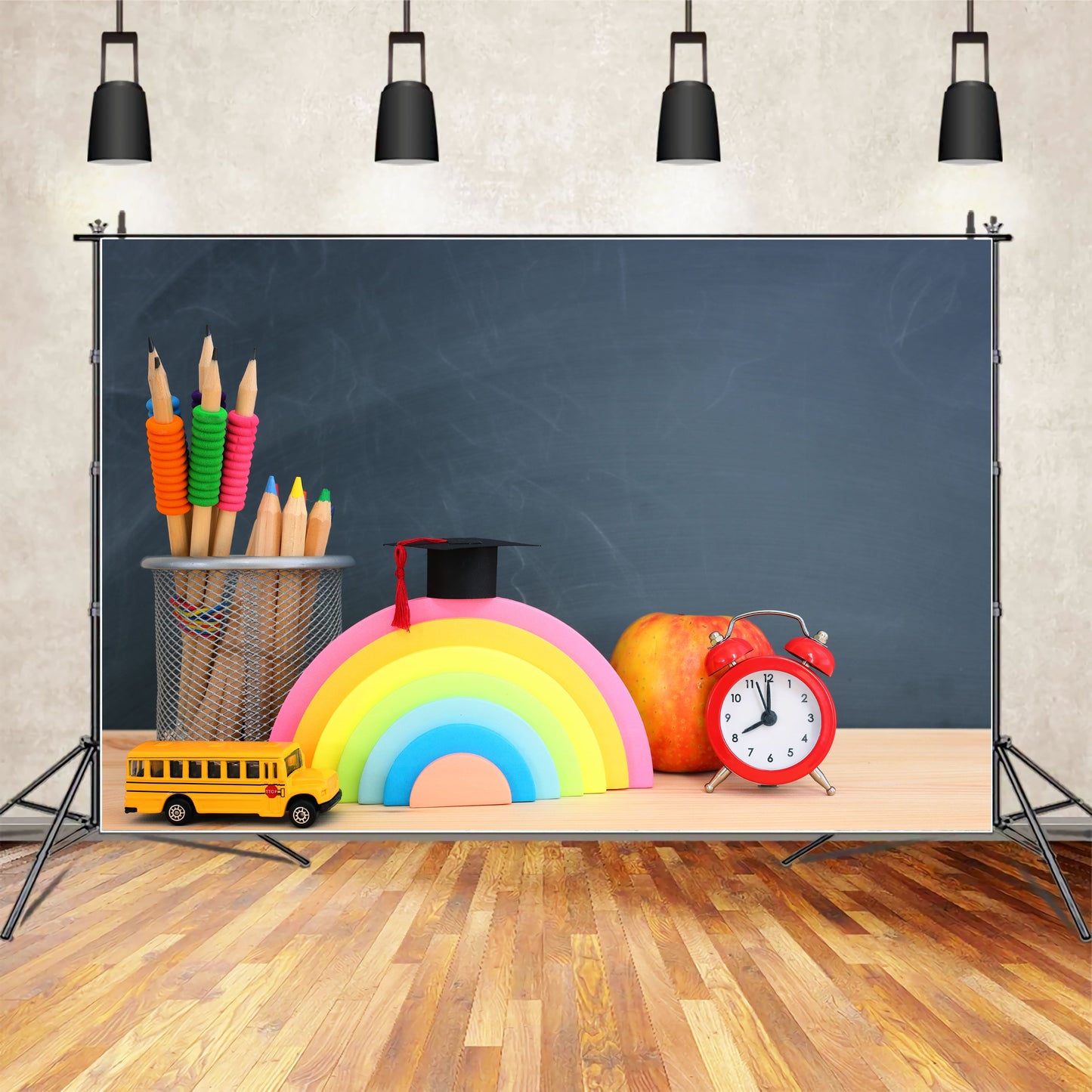 Back To School Wooden Desk Pencils Backdrop DBD7-11 – Dbackdrop