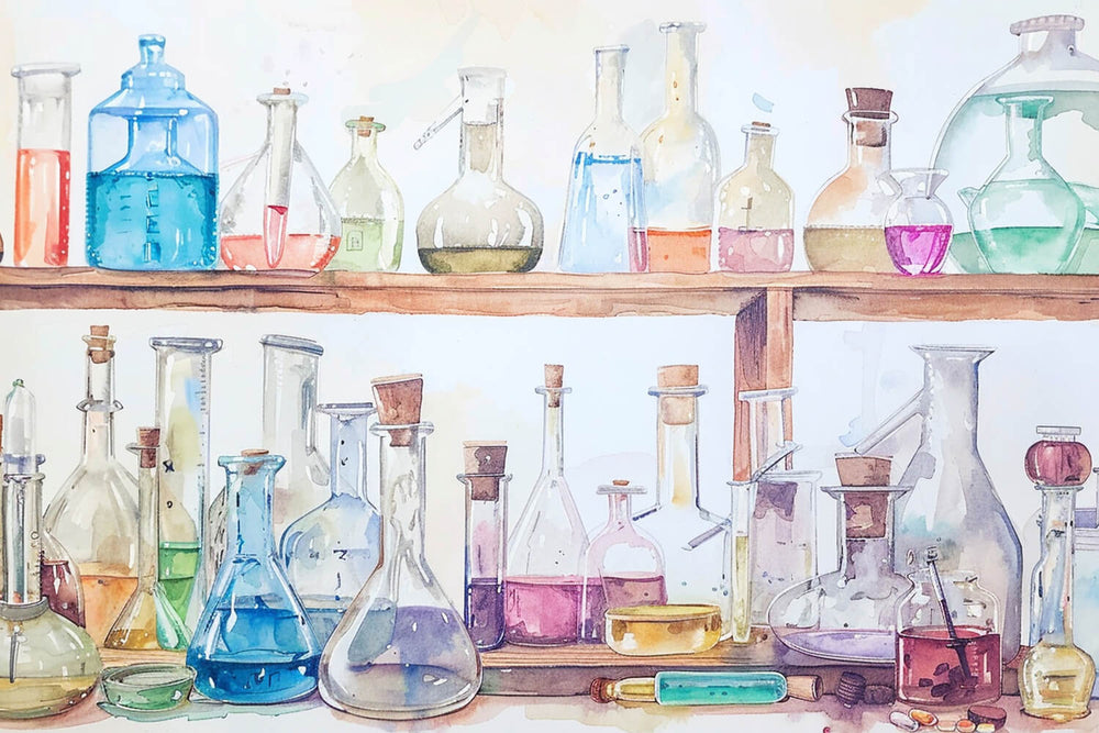 Science Bottlets Science Lab Colorful Bottles Back to School Backdrop DBD7-17