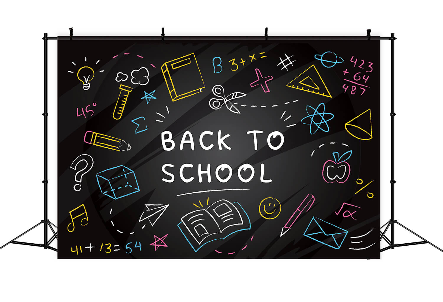 Hand Chalk Drawings Back to School Backdrop DBD7-61 – Dbackdrop