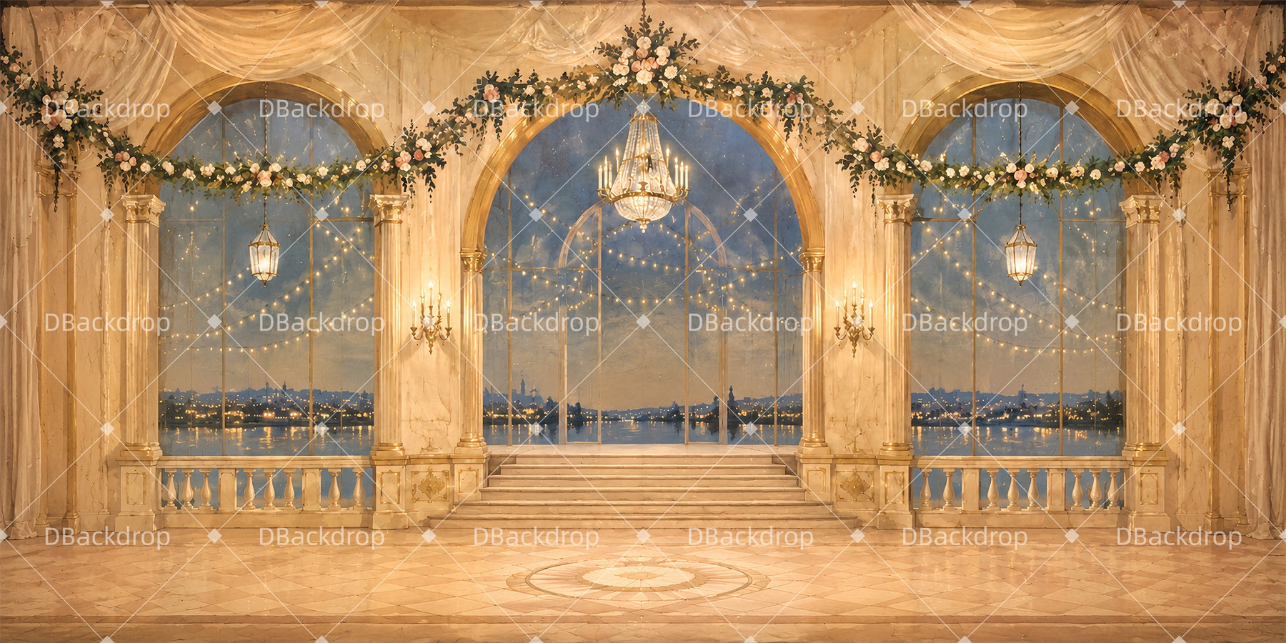 Dance Stage Backdraft Design Dance Recital Backdrops Wedding Finale Theater Stage Backdrop DLS65-T2