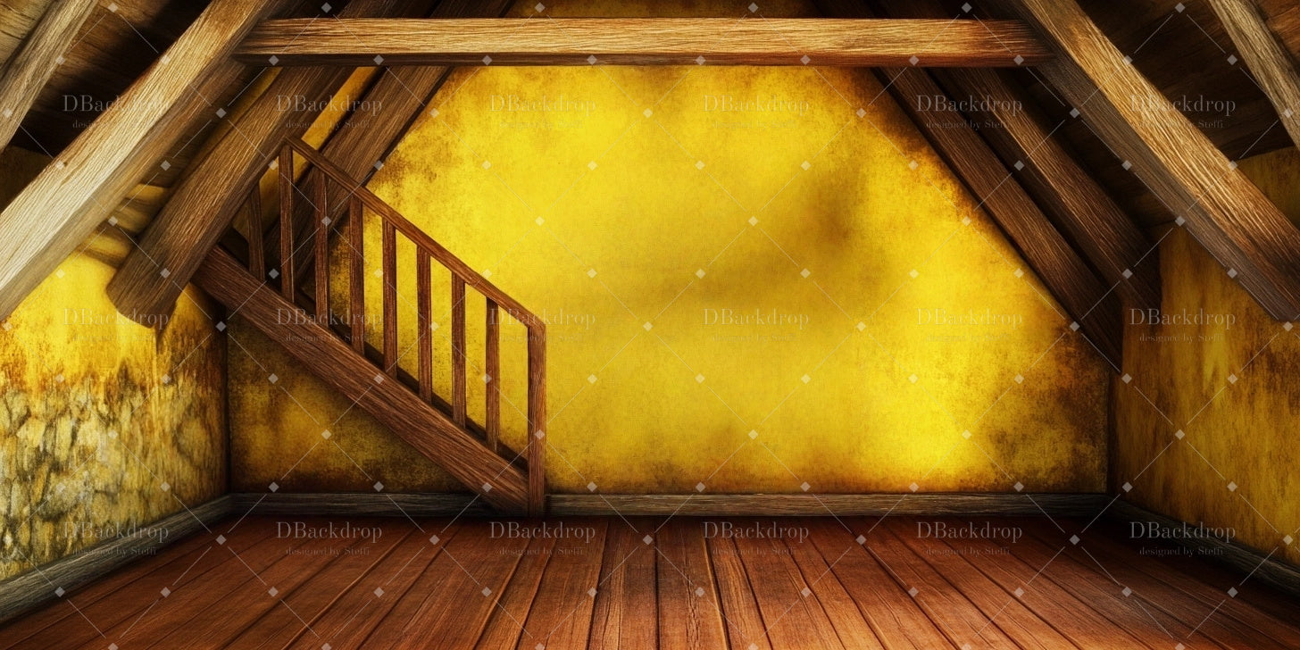 Stage Backdrop Dilapidated Cottage Interior School Dance Backdrop CSH59-T9