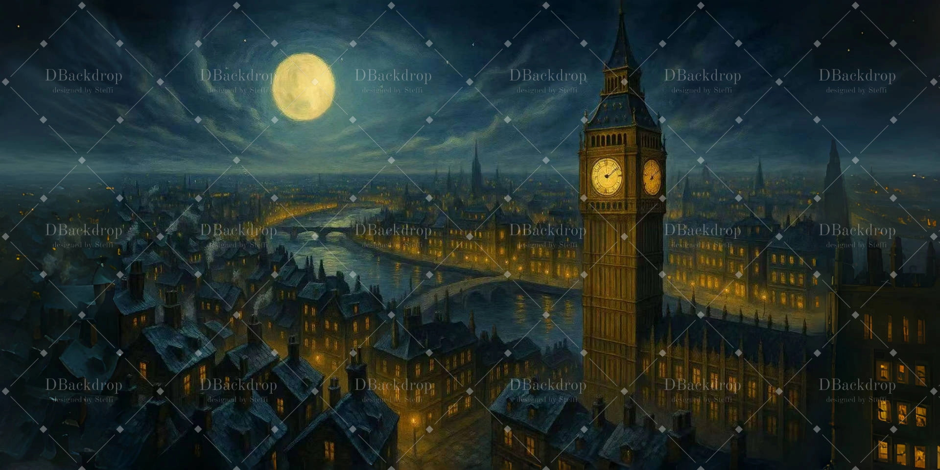 Stage Backdrops Fly over London Dance Stage Backdrop CSH59-T10