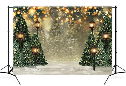 Outdoor Christmas Trees Lights Flashing Backdrop G-1440