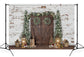 White Wall Wooden Door Christmas Background for Decoration G-1474