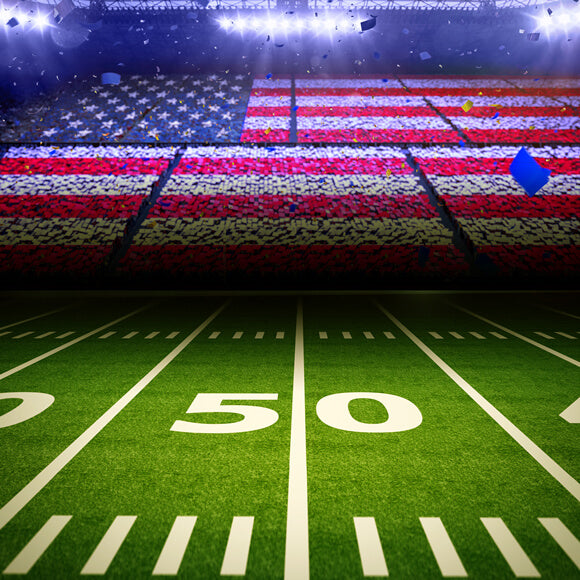 Football Field American Flag Stadium Sports Photo Backdrop G-366