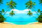 Summer Beach Sea Coconut Tree  Photo Booth Backdrop  GA-77