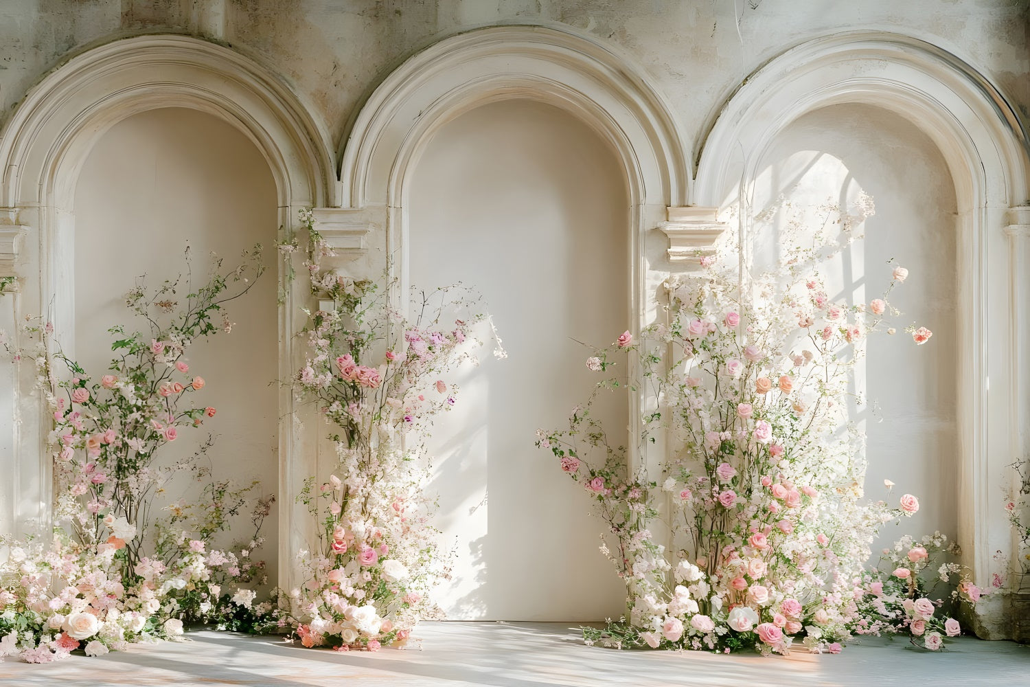 Vintage Wooden Bookshelf Backdrop Arch Floral Candle Wedding Photo Photography Background Photocall Kids Birthday Party Banner