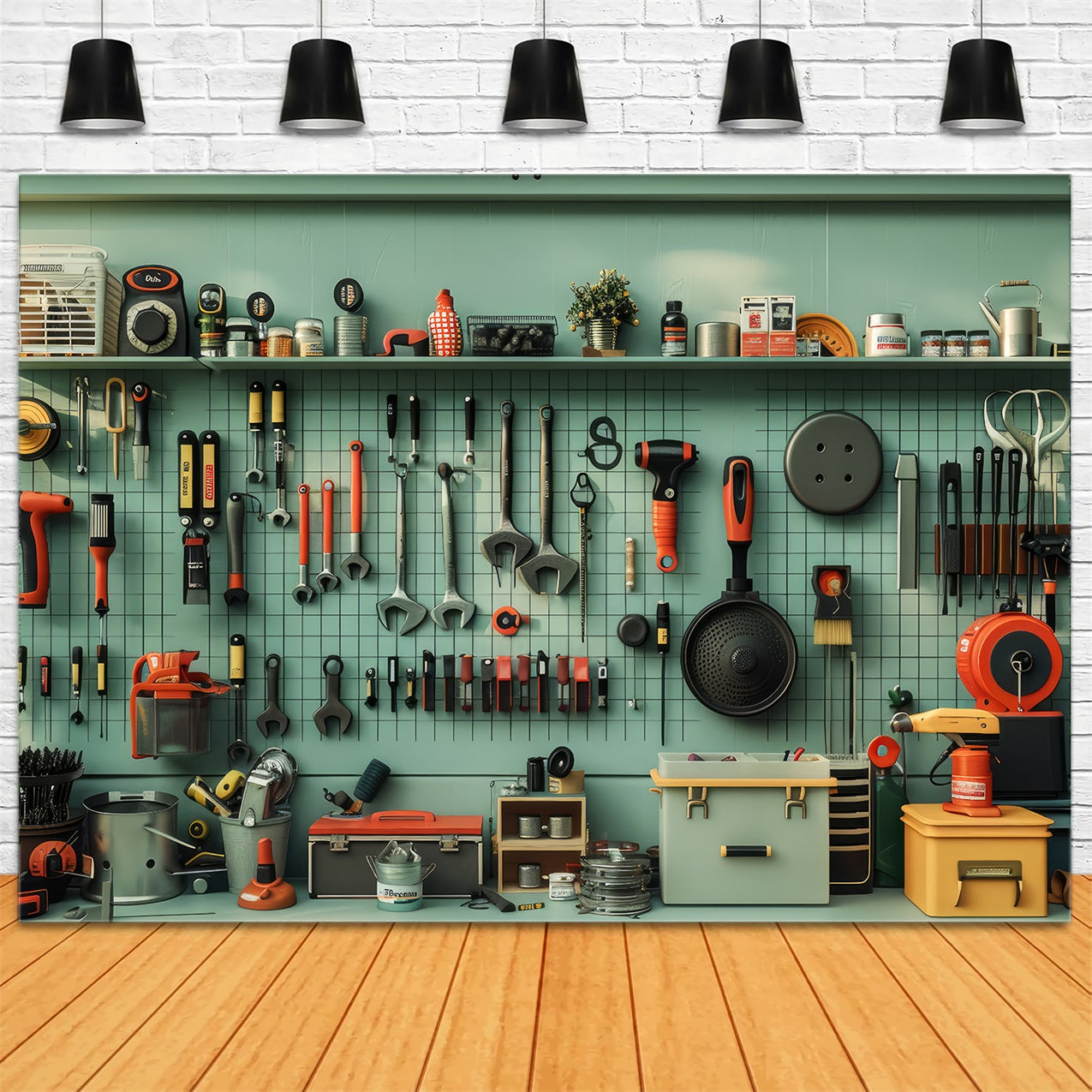 Father's Day Photo Booth Backdrop Workbench Tools Backdrop GQ2-226