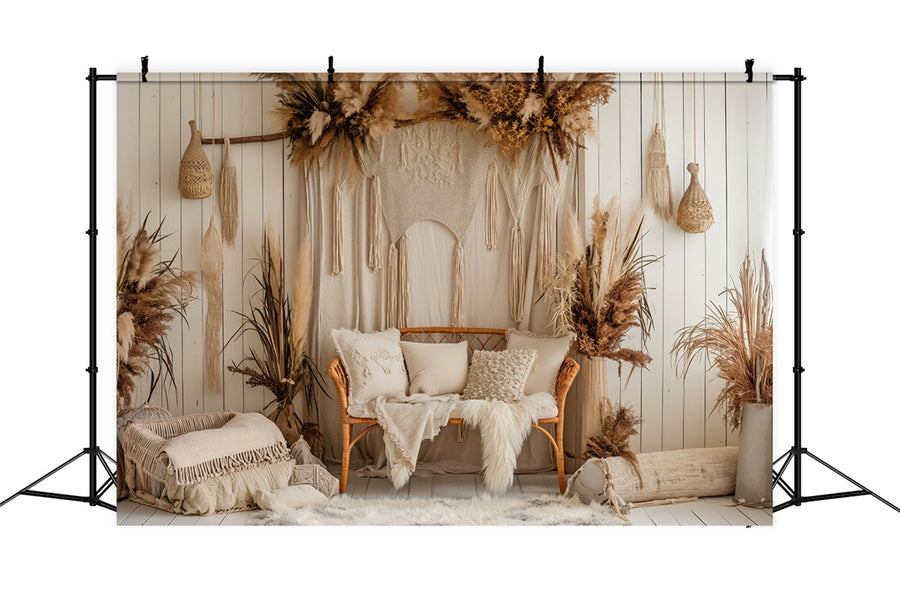 Small Room Backdrop Boho Photography Backdrop Neutral Tan Living Room Backdrop GQ2-27
