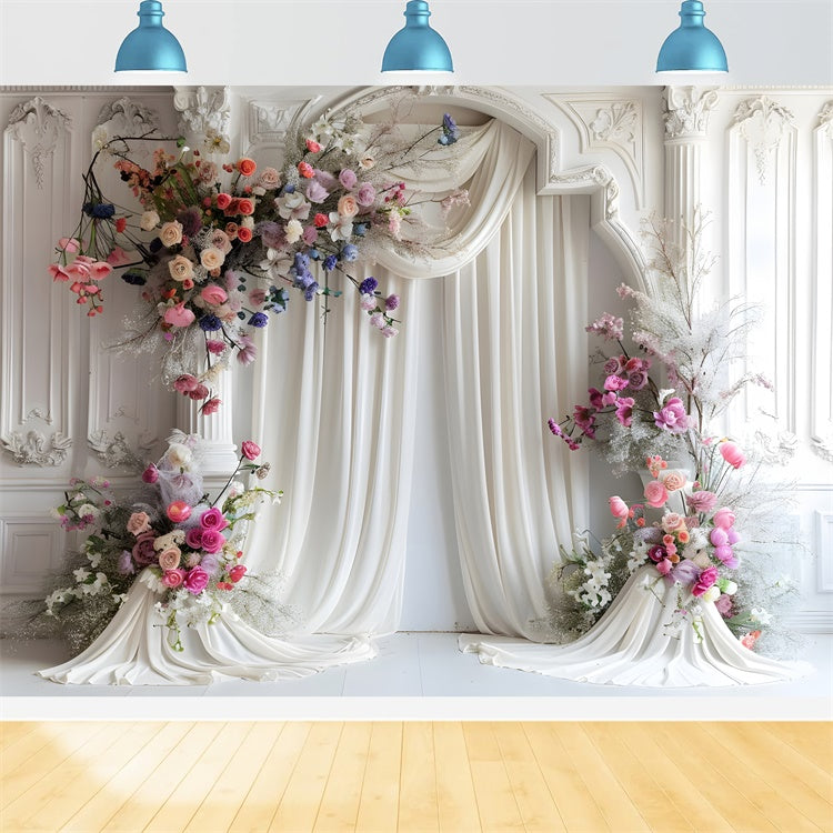 Mother's Day Photo Backdrop French Romantic Floral Arch Backdrop GQ2-97