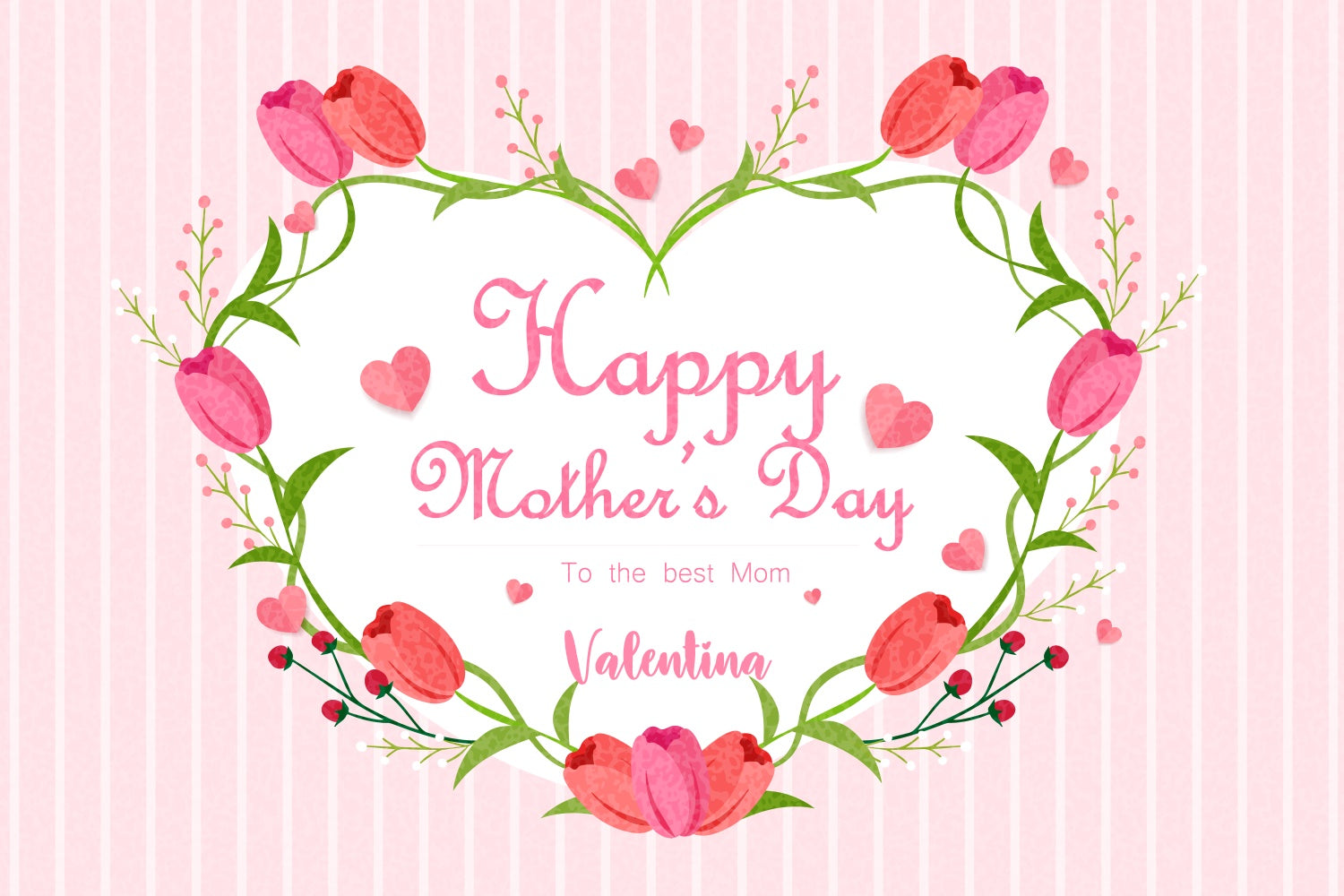 Mothers Day Backdrops Romantic Tulip Heart Customized Backdrop GQ3-135