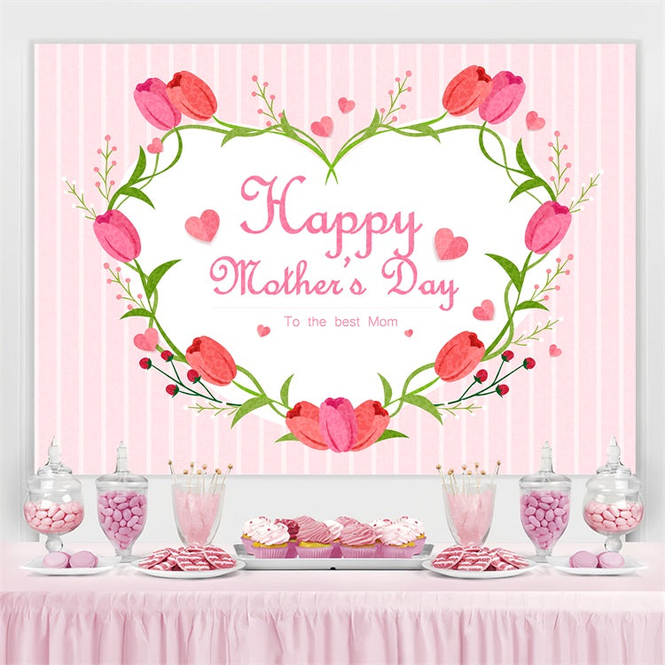 Mothers Day Backdrops Romantic Tulip Heart Customized Backdrop GQ3-135