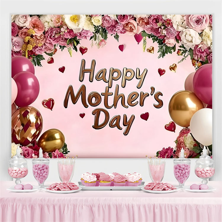 Mother's Day Backdrop Rose Archway Balloon Customized Backdrop GQ3-140