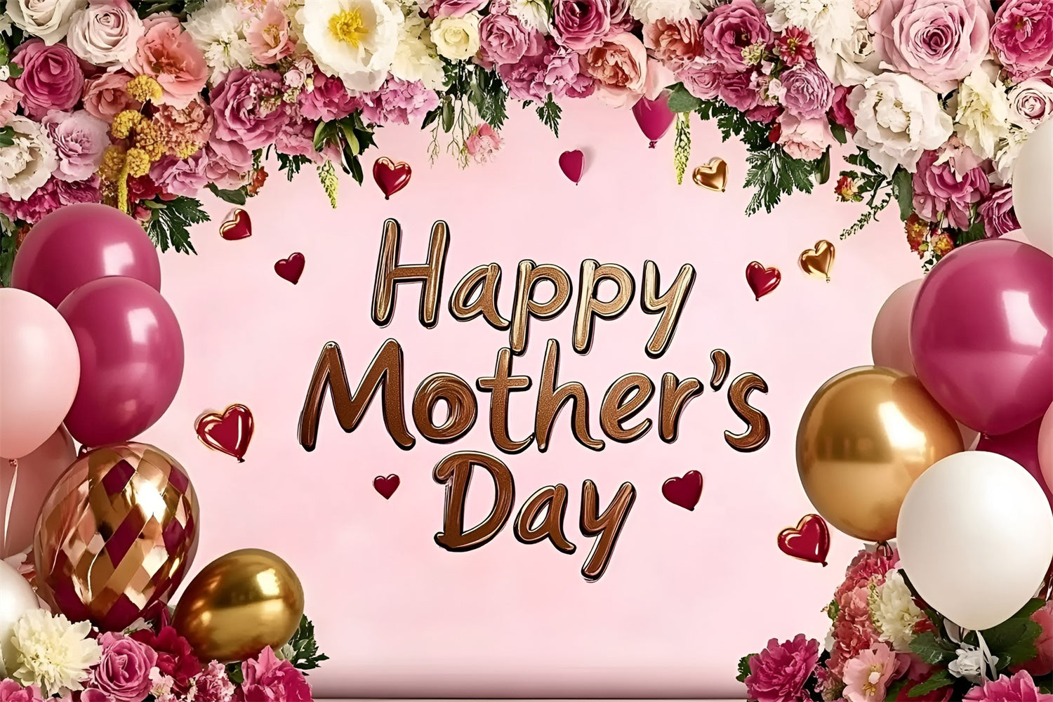 Mother's Day Backdrop Rose Archway Balloon Customized Backdrop GQ3-140