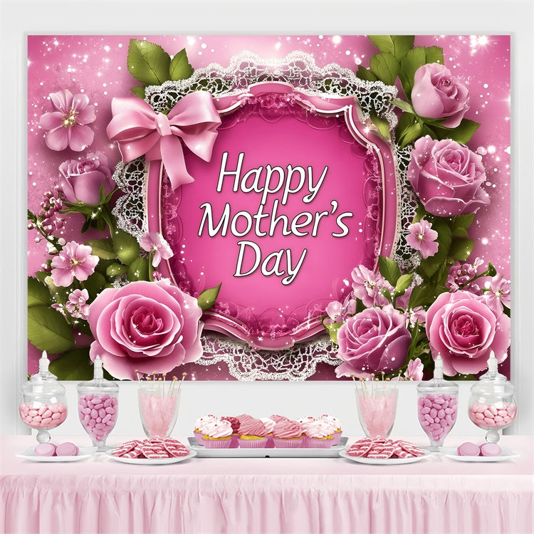 Backdrop For Mothers Day Delicate Rose Glow Personalized Backdrop GQ3-144
