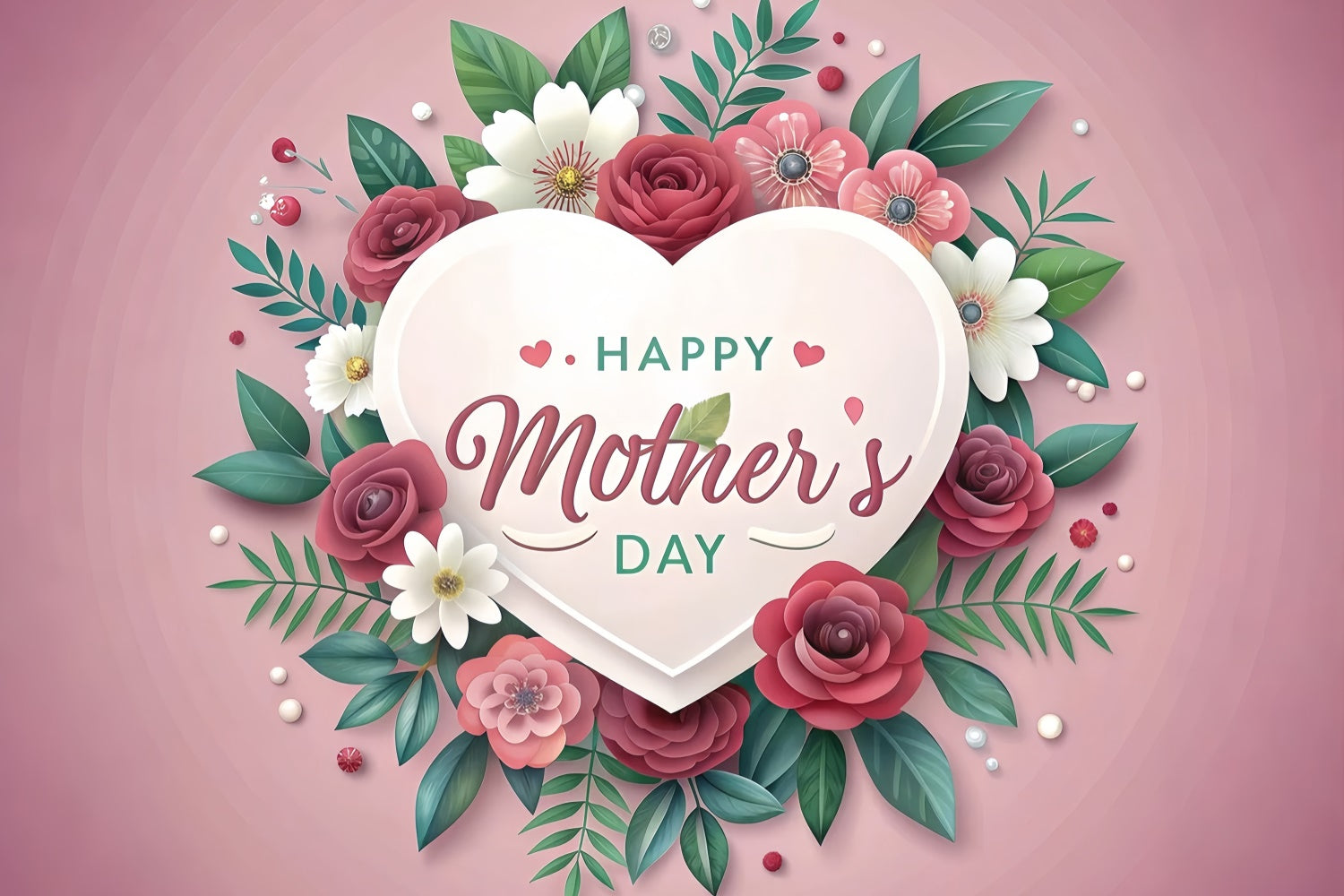 Mothers Day Backdrops Soft Blooming Floral Personalized Backdrop GQ3-161