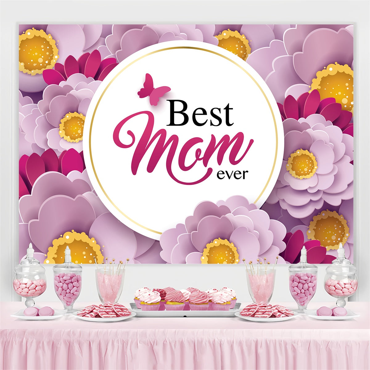 Mother's Day Photo Backdrops Elegant Purple Bloom Custom Backdrop GQ3-169