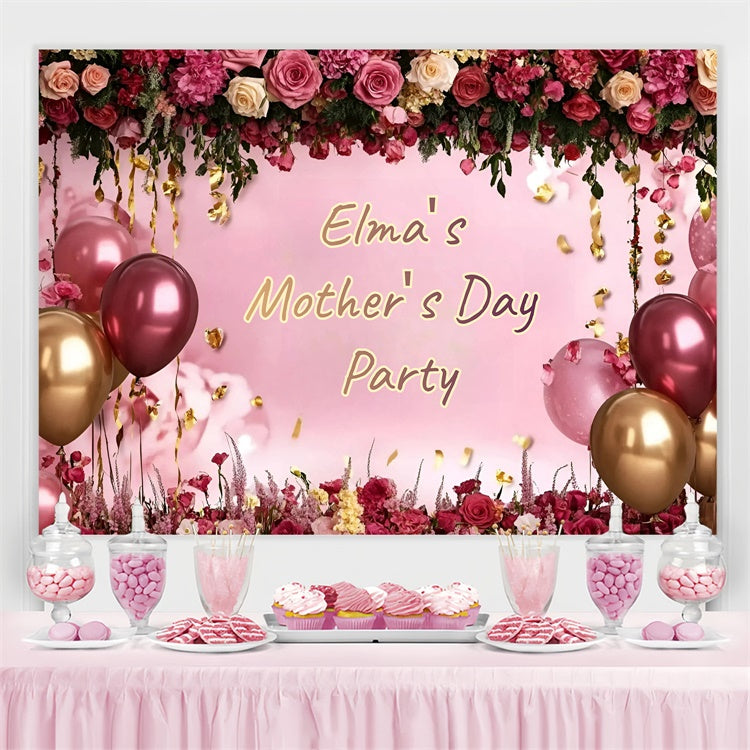 Mothers Day Backdrops Luxury Floral Balloon Personalized Backdrop GQ3-185