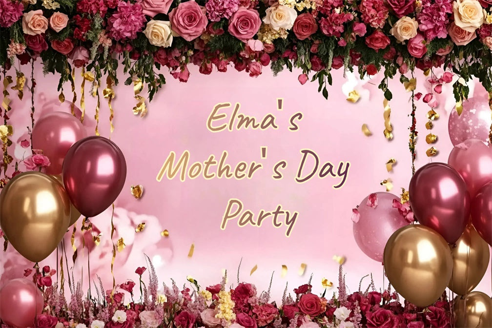 Mothers Day Backdrops Luxury Floral Balloon Personalized Backdrop GQ3-185