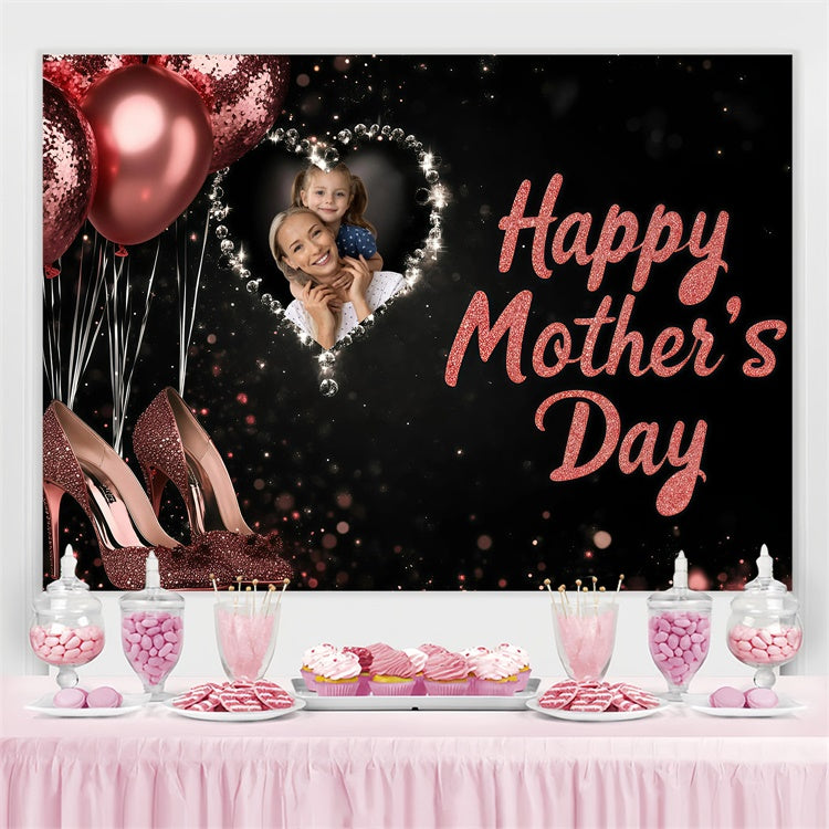 Mothers Day Photo Backdrop Shining Balloons Heels Custom Backdrop GQ3-194