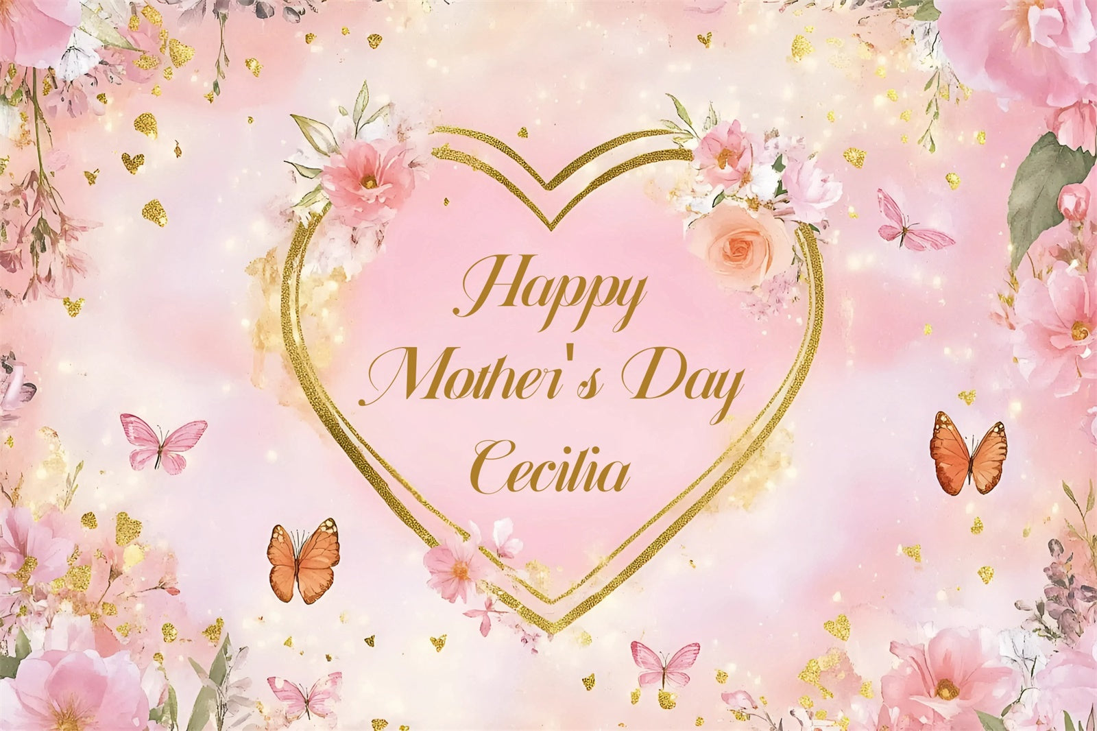 Mother's Day Backdrop Elegant Floral Charm Customized Backdrop GQ3-195