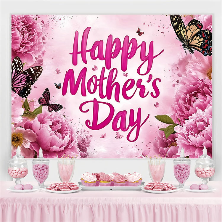 Mothers Day Photo Backdrop Peony Butterfly Garden Custom Backdrop GQ3-202