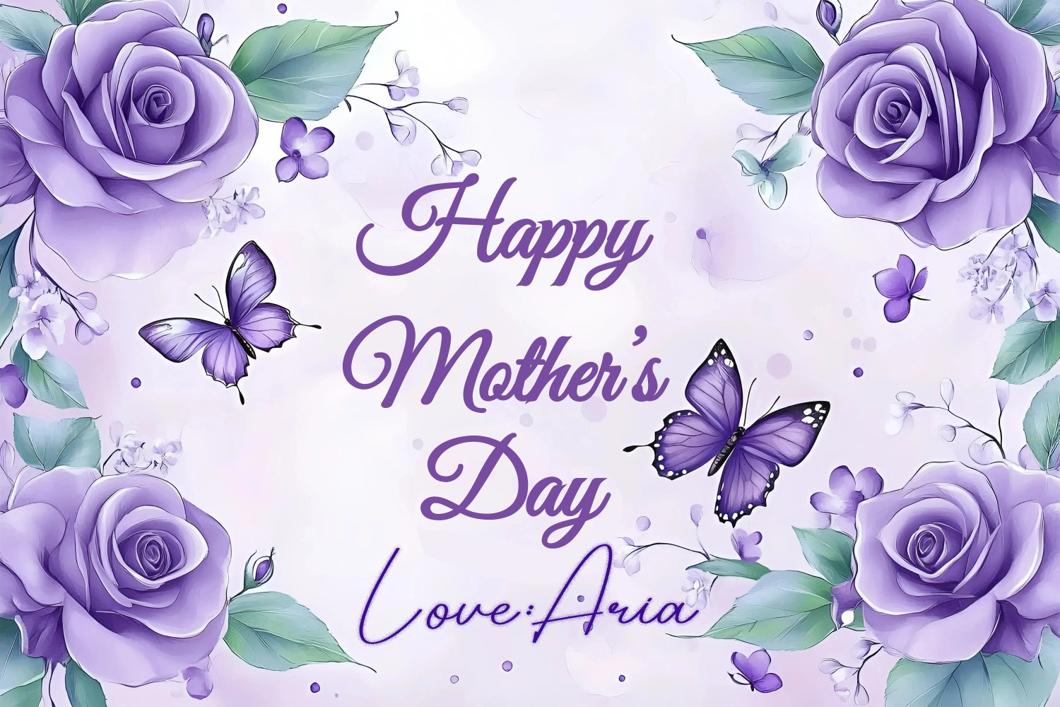 Mothers Day Backdrops Purple Floral Fantasy Customized Backdrop GQ3-203