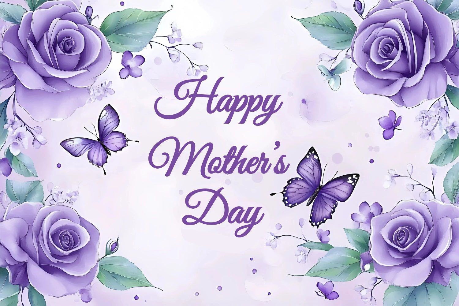 Mothers Day Backdrops Purple Floral Fantasy Customized Backdrop GQ3-203