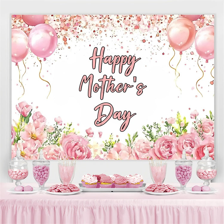 Mothers Day Backdrop Ideas Balloon Elegant Floral Custom Backdrop GQ3-206