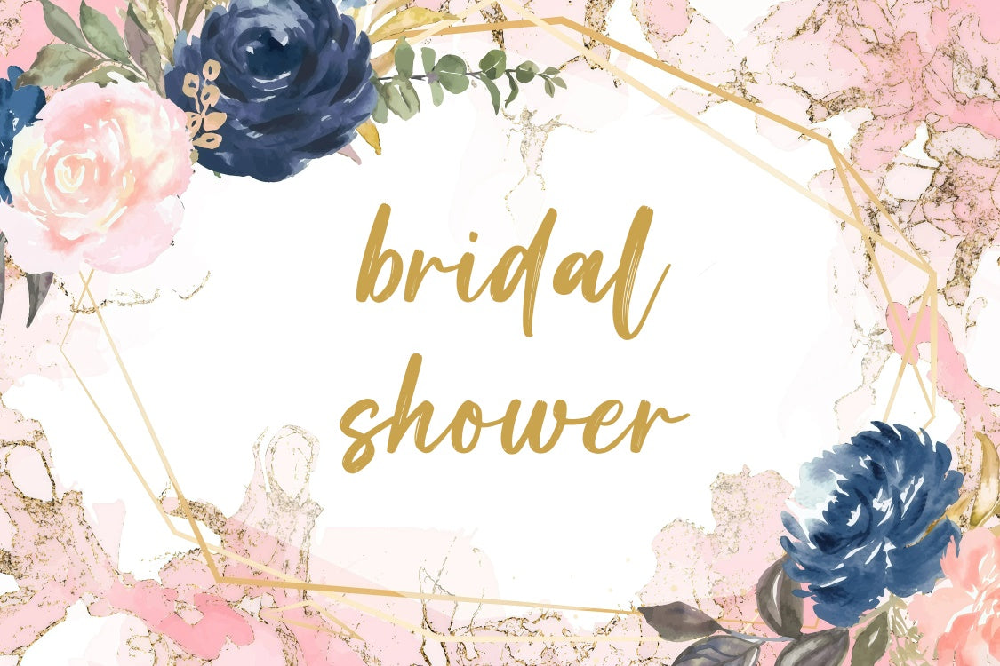 Bridal Shower Backdrop Elegant Watercolor Flower Customized Backdrop GQ3-218