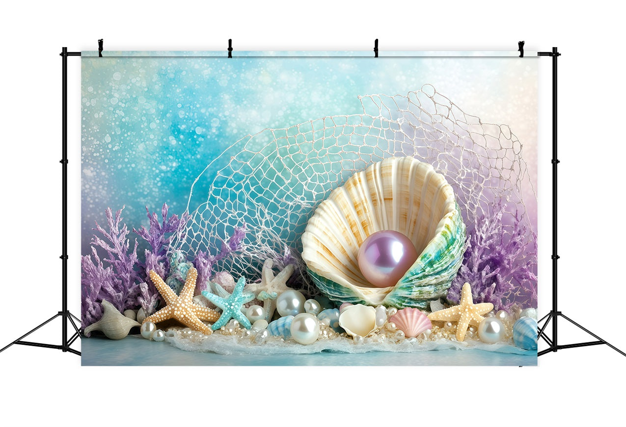 Beach Backdrops Shell Pearls Summer Backdrop GQ4-267