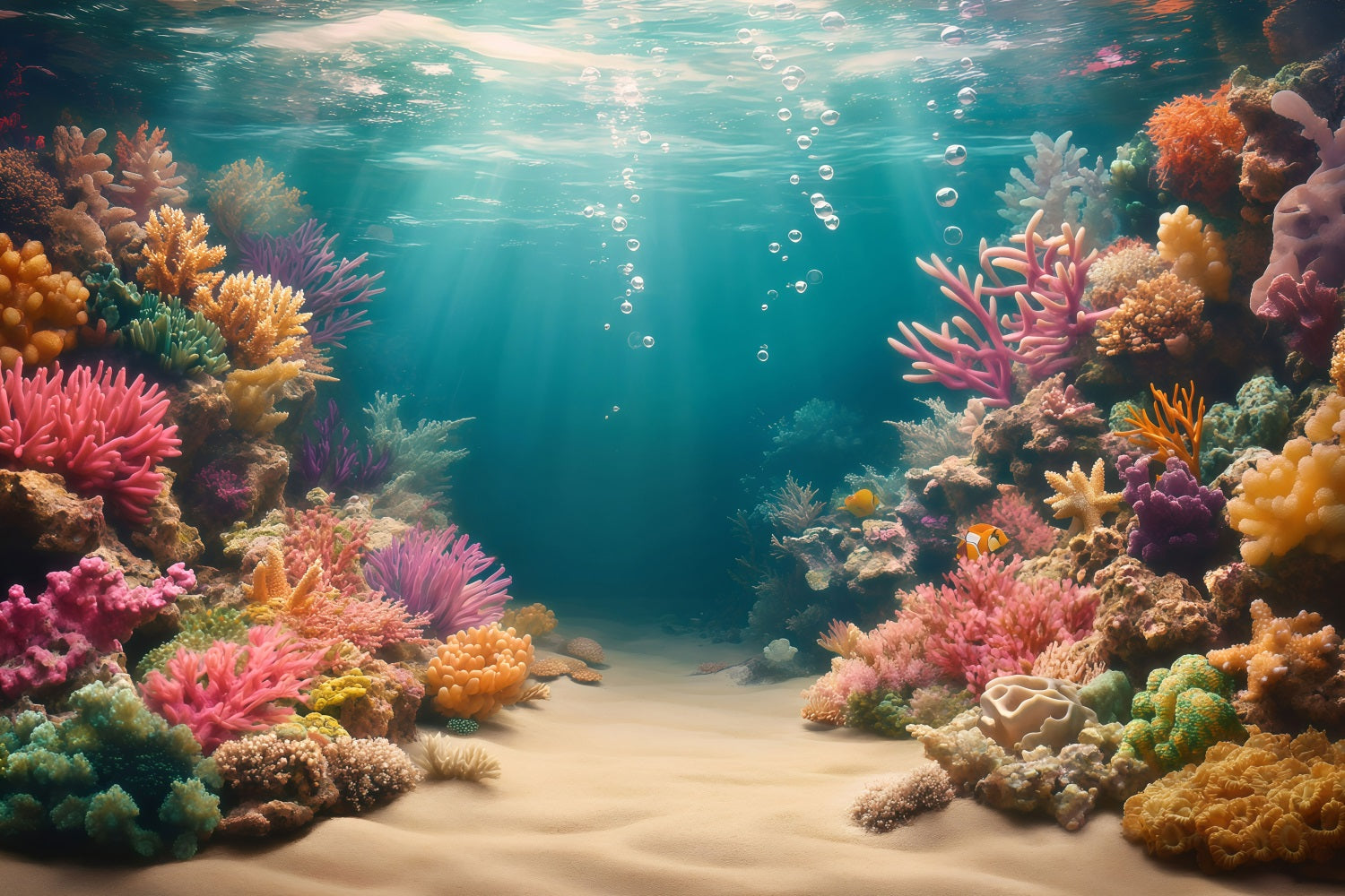 Beach Photo Backdrops Summer Coral Paradise Backdrop GQ4-281