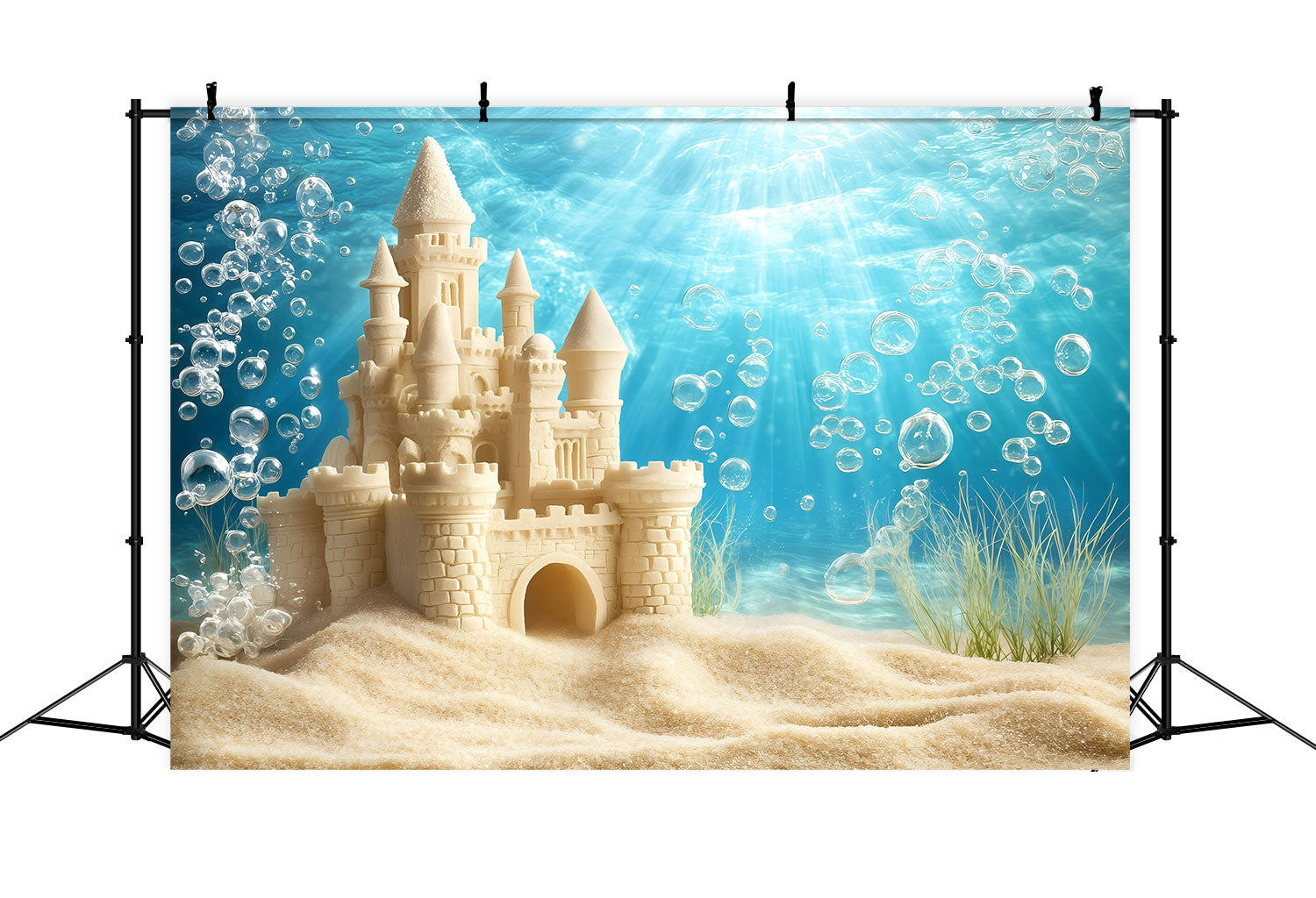 Beach Sand Backdrop Summer Sandcastle Bubble Backdrop GQ4-282