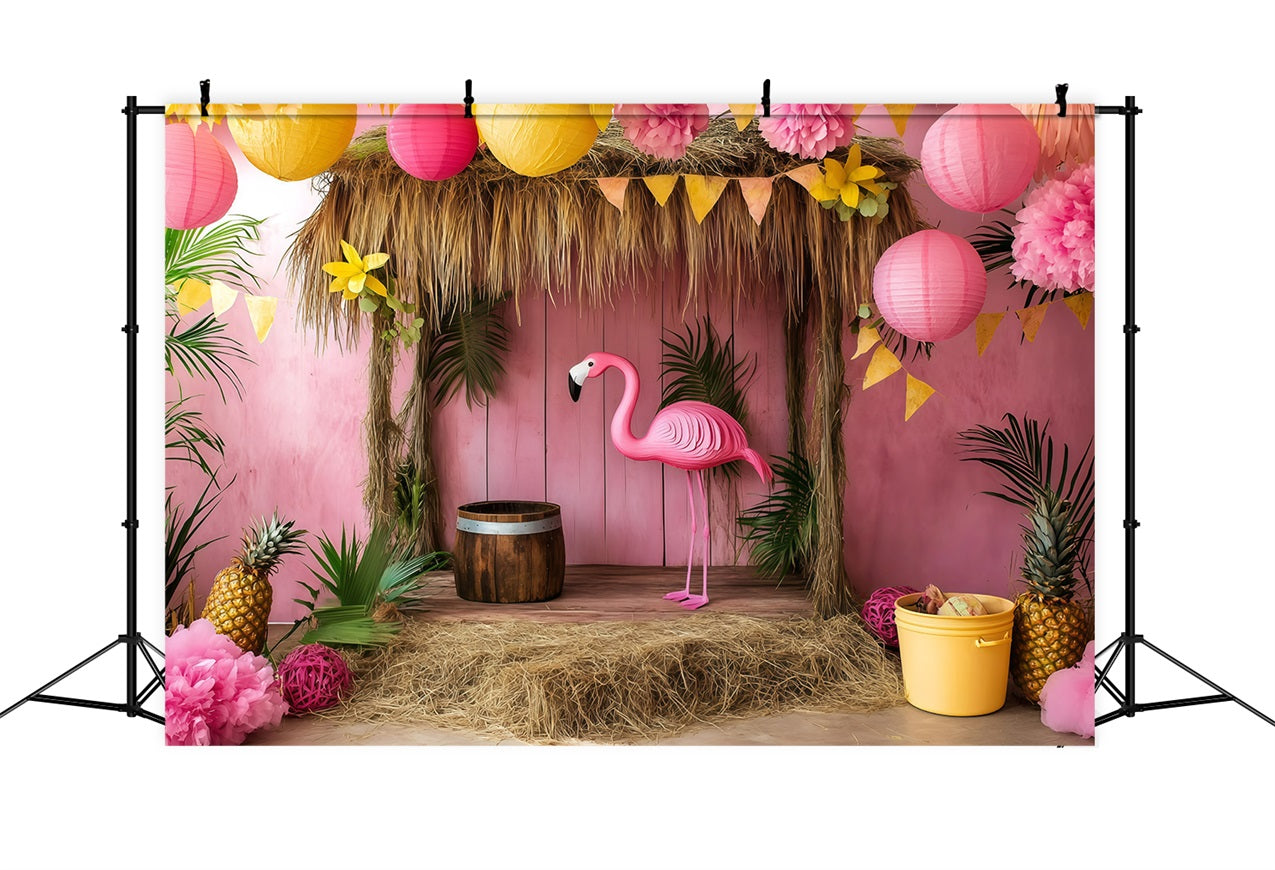 Summer Backdrops Tropical Flamingo Party Backdrop GQ4-285