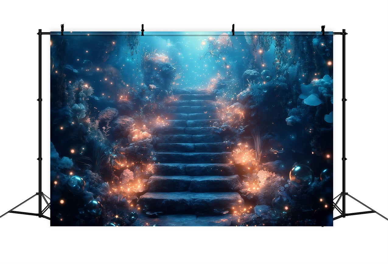 Summer Backdrop Underwater Stone Steps Ocean Backdrop GQ4-288
