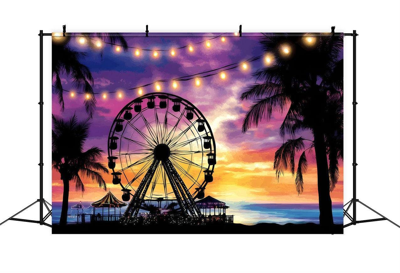 Summer Photo Backdrop Tropical Carnival Night Backdrop GQ4-289