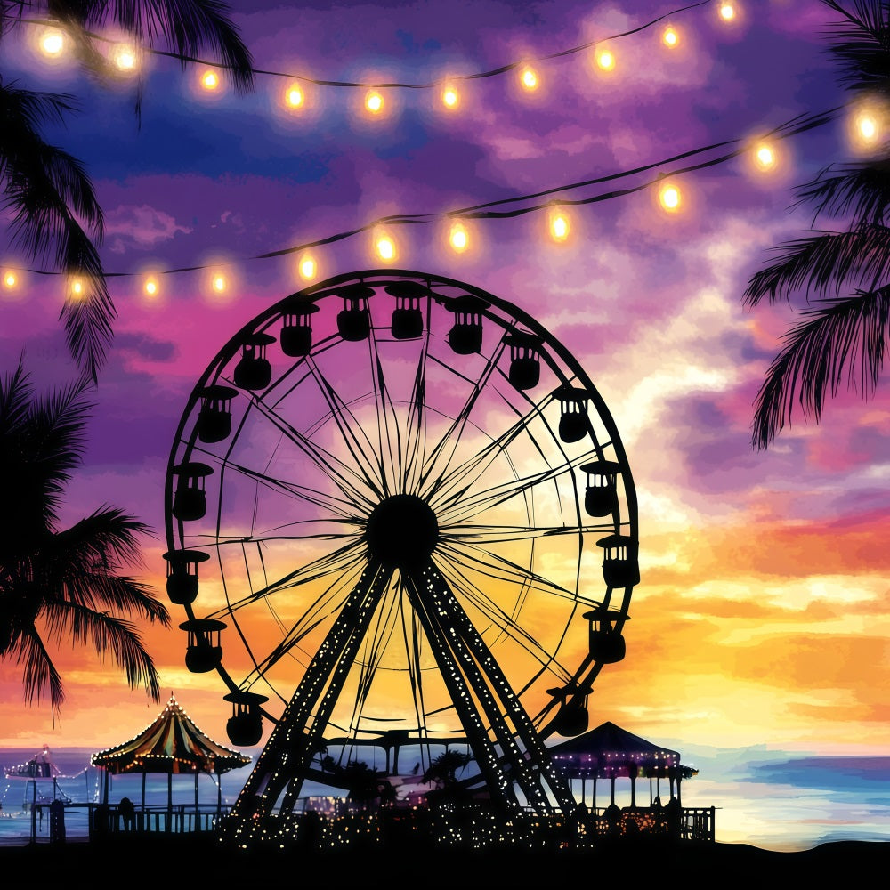 Summer Photo Backdrop Tropical Carnival Night Backdrop GQ4-289