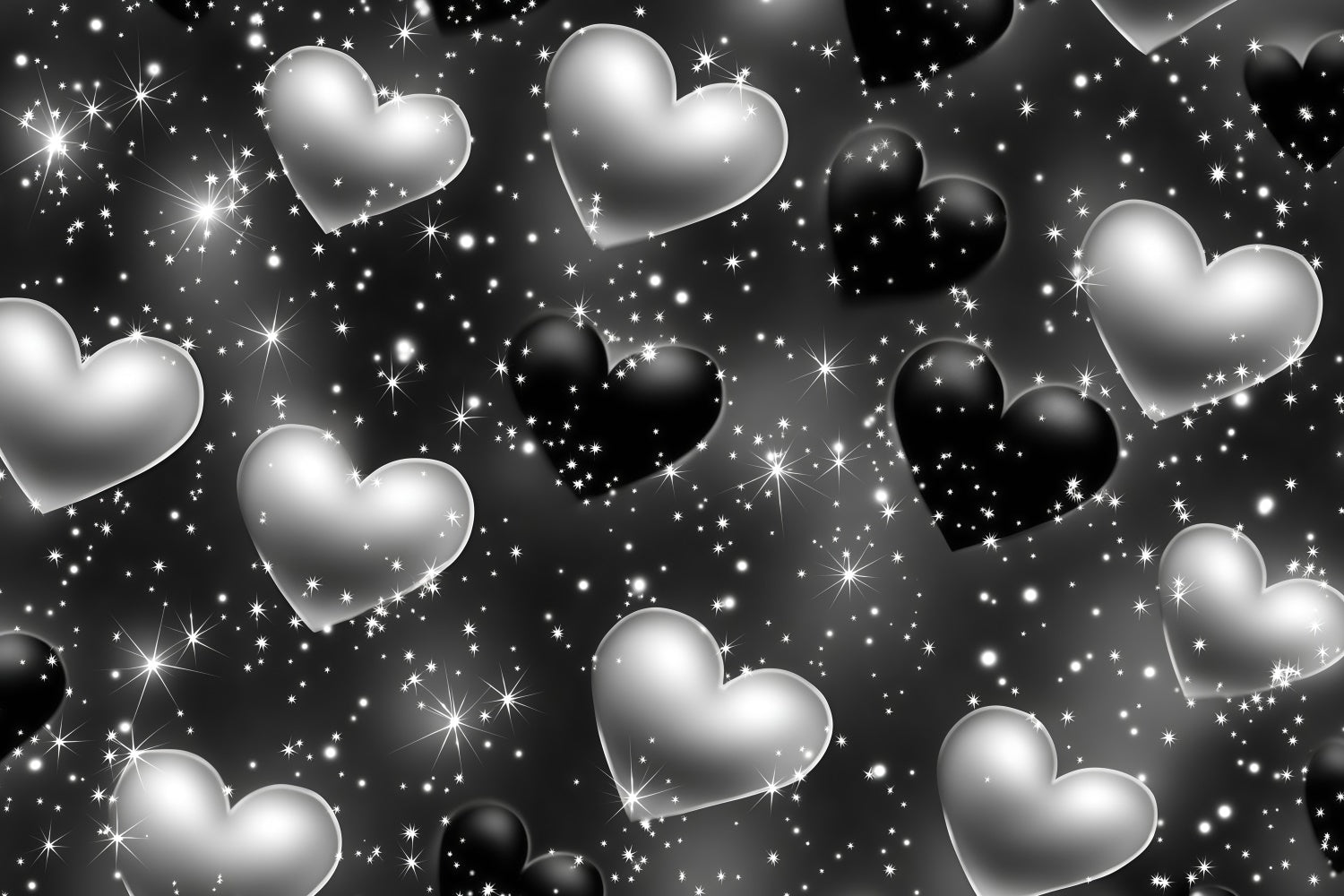 Old School Backdrop Midnight Glow Silver Heart Vintage Backdrop GQ4-299