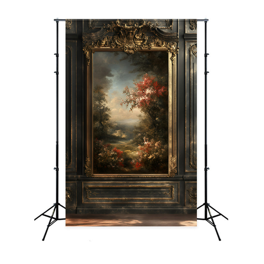 Antique Backdrop Classic Garden Painting Vintage Photo Backdrop GQ4-347