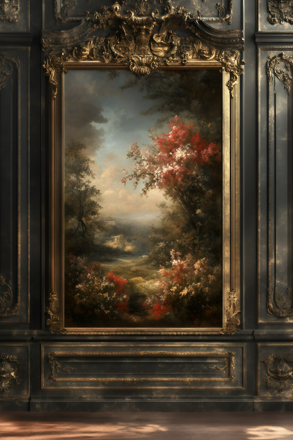 Antique Backdrop Classic Garden Painting Vintage Photo Backdrop GQ4-347