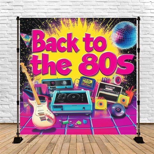 80s Backdrop Music Instruments Party Scene Backdrop GQ4-348