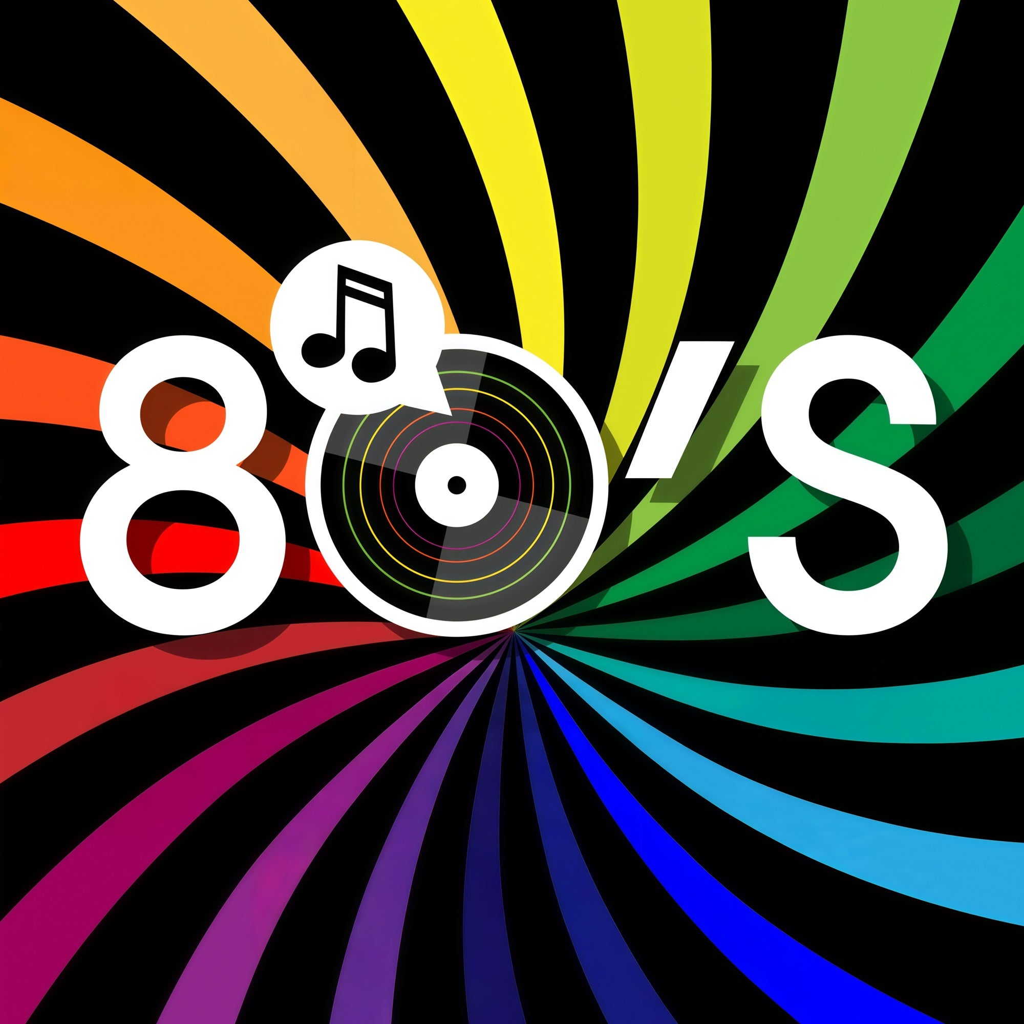 80's Photo Backdrop Funky Spin Record Party Backdrop GQ4-349