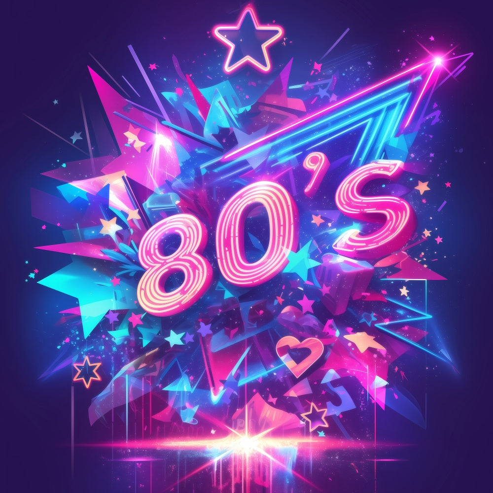 80's Backdrop Geometric Neon Fantasy Backdrop GQ4-350