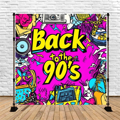 90s Photo Backdrop Doodle Party Throwback Backdrop GQ4-355