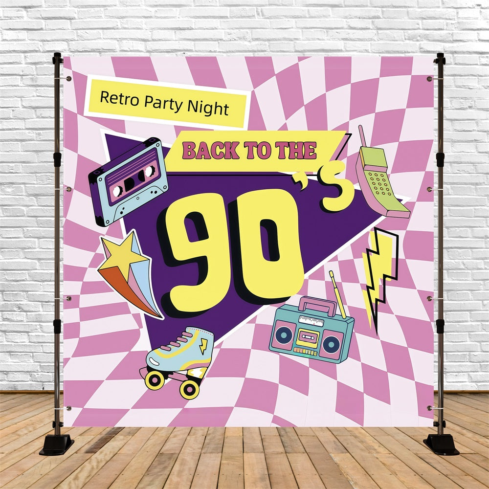 90s Backdrop Cartoon Style Retro Icons Backdrop GQ4-357