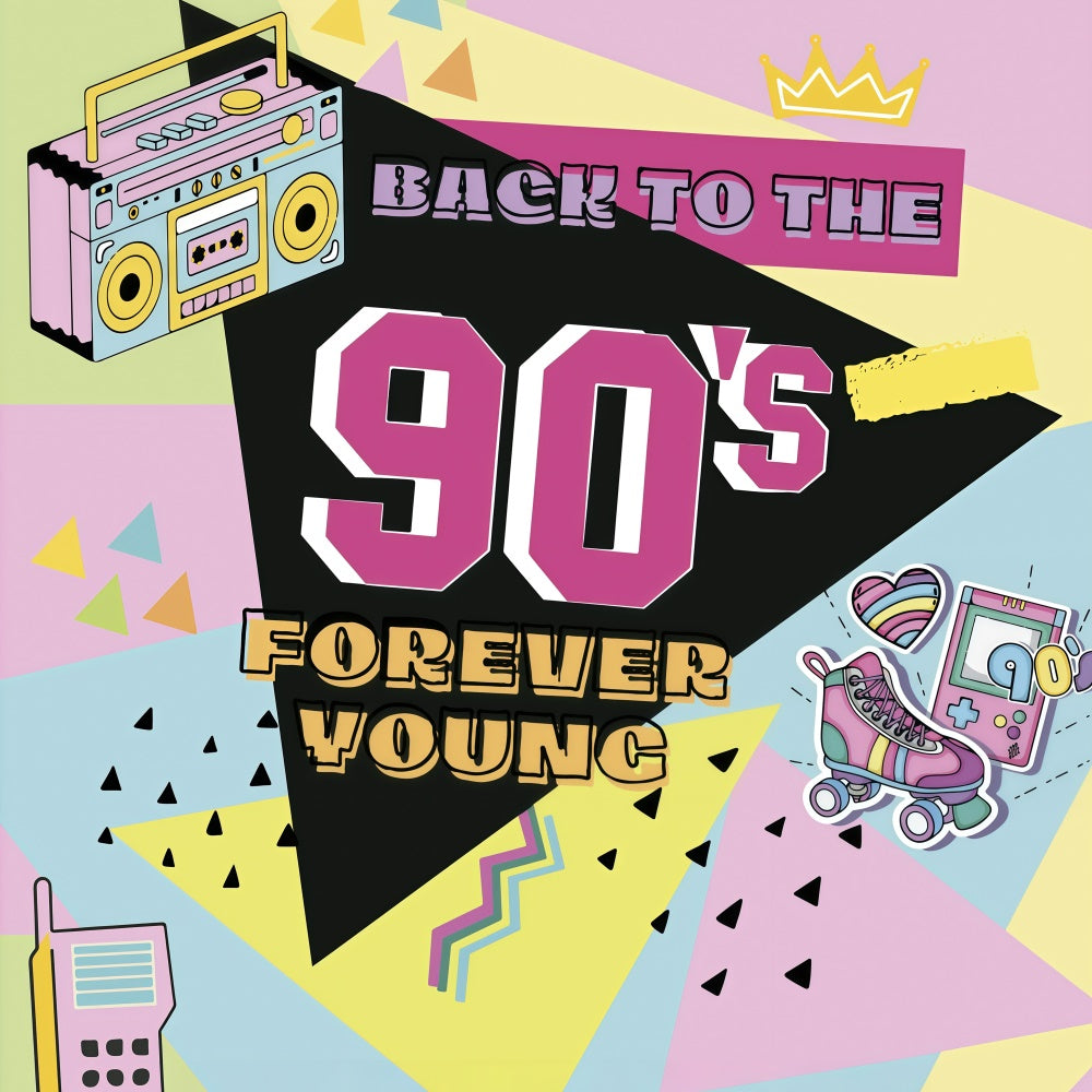 90s Photo Backdrop Cartoon Style Skater Backdrop GQ4-359