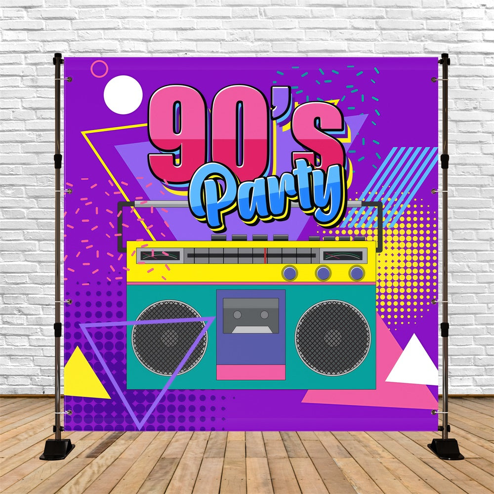 90's Photo Backdrop Color Pop Radio Tape Backdrop GQ4-360