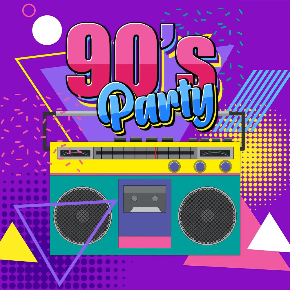 90's Photo Backdrop Color Pop Radio Tape Backdrop GQ4-360