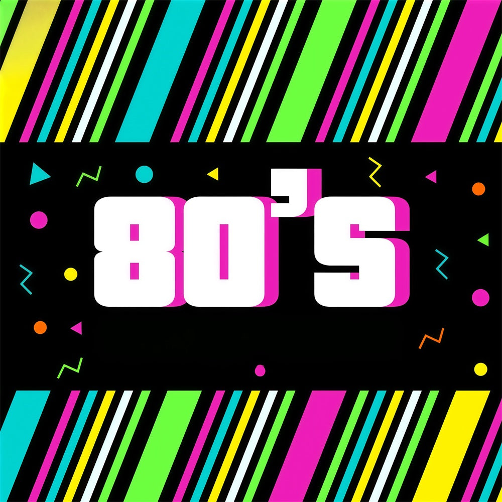80s Photo Backdrop Electric Neon Stripes Backdrop GQ4-361