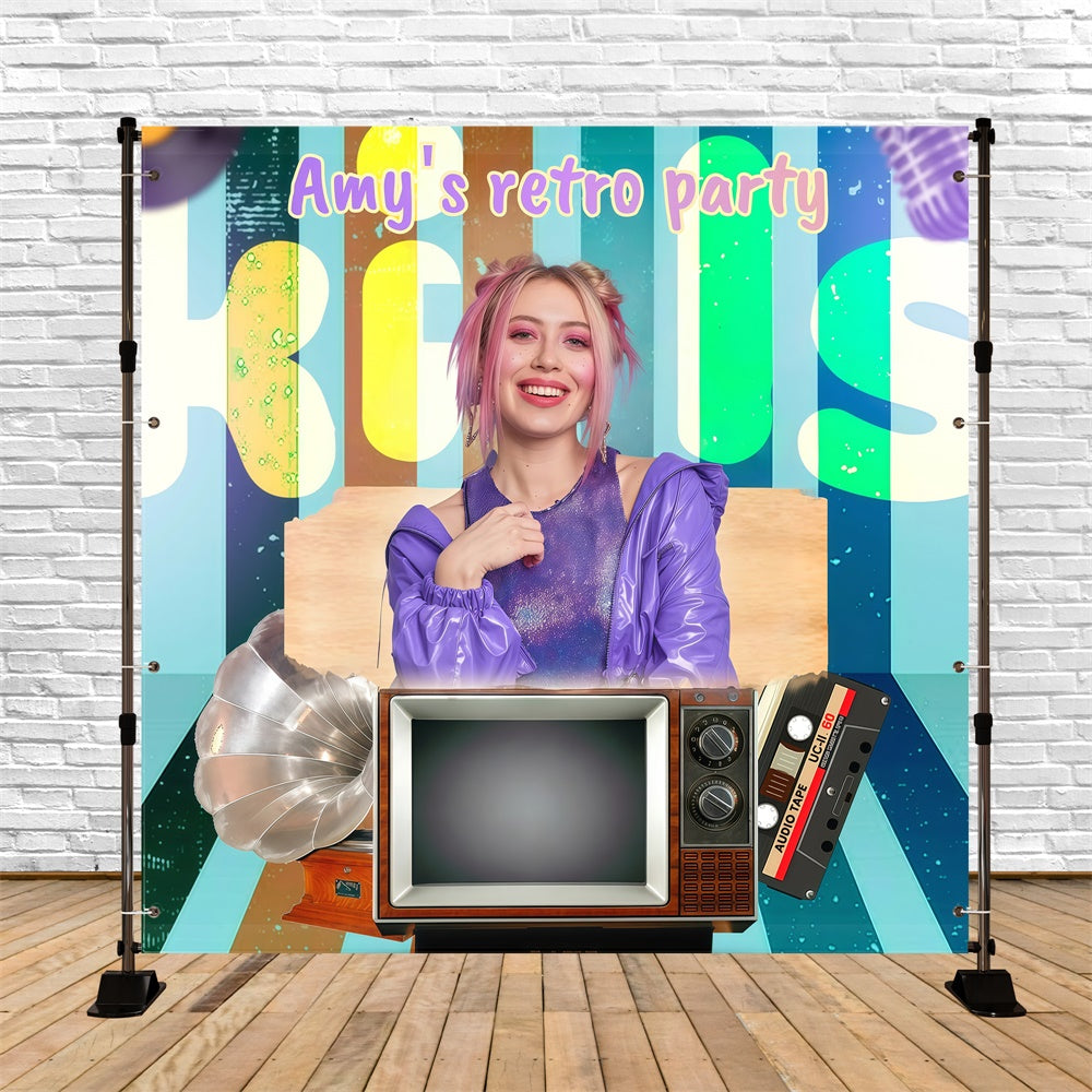 80's Photo Backdrop Stylish Nostalgic Party Custom Backdrop GQ4-364